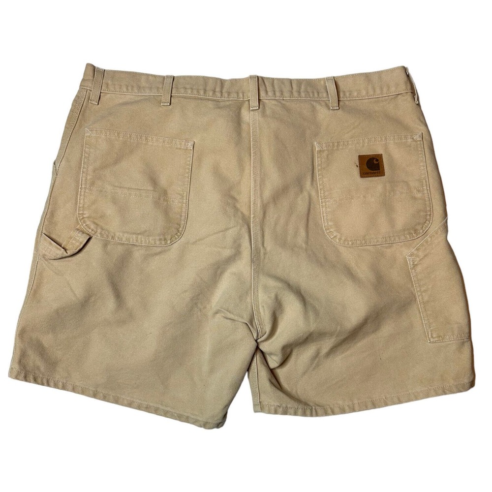 Vintage Carhartt Shorts Sz 44 Tan Union United Workers Made USA Carpenter Heavy